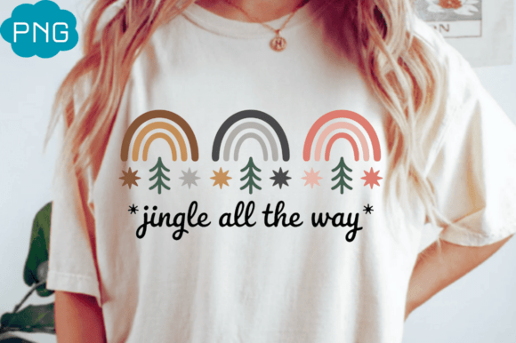 Boho Christmas Sweatshirt: Minimalist Illustrations