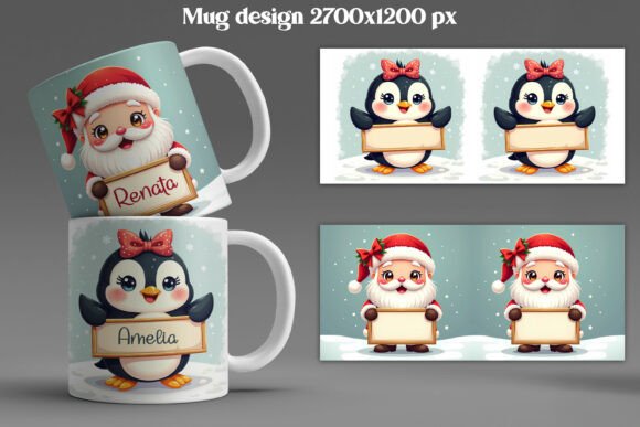 Christmas Add Your Name Mug Sublimation Illustrations