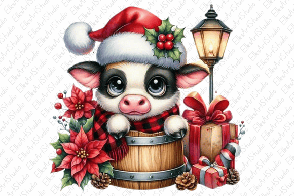 Christmas Highland Cows Clipart Png Review