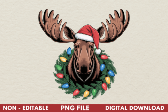 Christmas Moose Clipart: Festive Illustrations