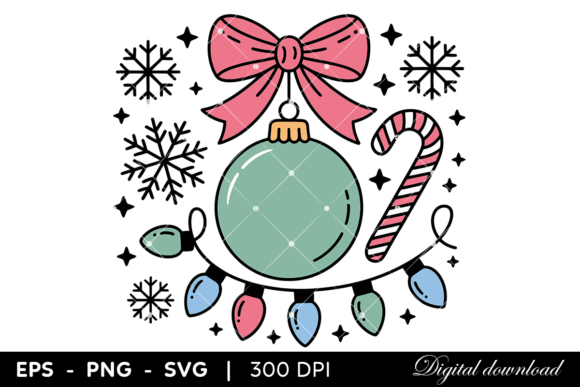Christmas Ornament with Candy Cane Illustrations Review