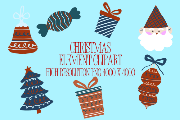 Cute Christmas Element Clipart Bundle: Illustrations for Crafters