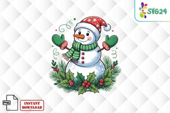 Cute Christmas Snowman PNG: Illustrations for Sellers
