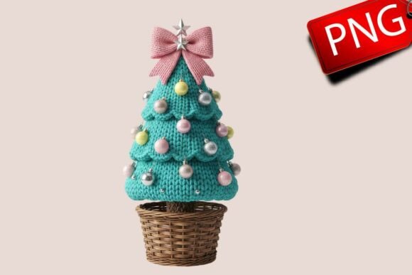 Faux Yarn Christmas Tree Png: Cozy Illustrations