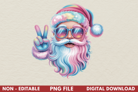 Holographic Pastel Sassy Santa Illustrations Review
