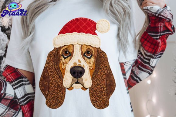 Patchwork Basset Hound Christmas Illustrations Review