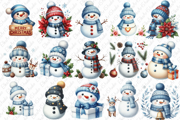 Review: Christmas Snowman Clipart Bundles Png Illustrations