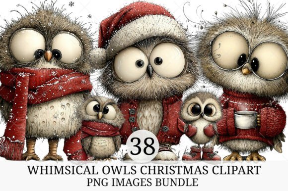 Reviewing Whimsical Owls Christmas Clipart for Stitching