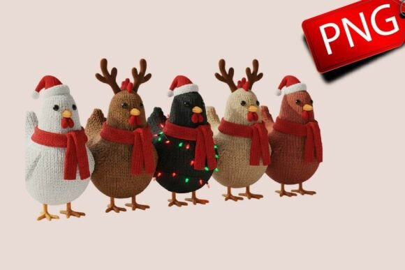 Yarn Crochet Christmas Lights Chicken P Illustrations