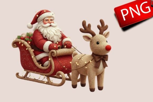 Yarn Crochet Santa: Festive Illustrations for Brands
